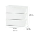 thumbnail image 3 of IRIS 3 Wide Drawer Storage, Organizer Unit for Bedroom, Living Room, White, Set of 2, 3 of 11