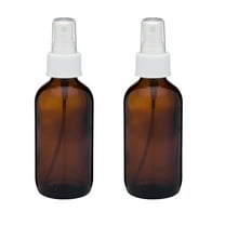 Global Amber 4oz White Mist Sprayer Bottle (120ml) Pack of 2