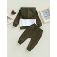thumbnail image 3 of Inevnen Toddler Baby Boy Clothes Fall Winter Outfits Color Block Hoodie Sweatshirt Tops Jogger Pants Set, 3 of 8