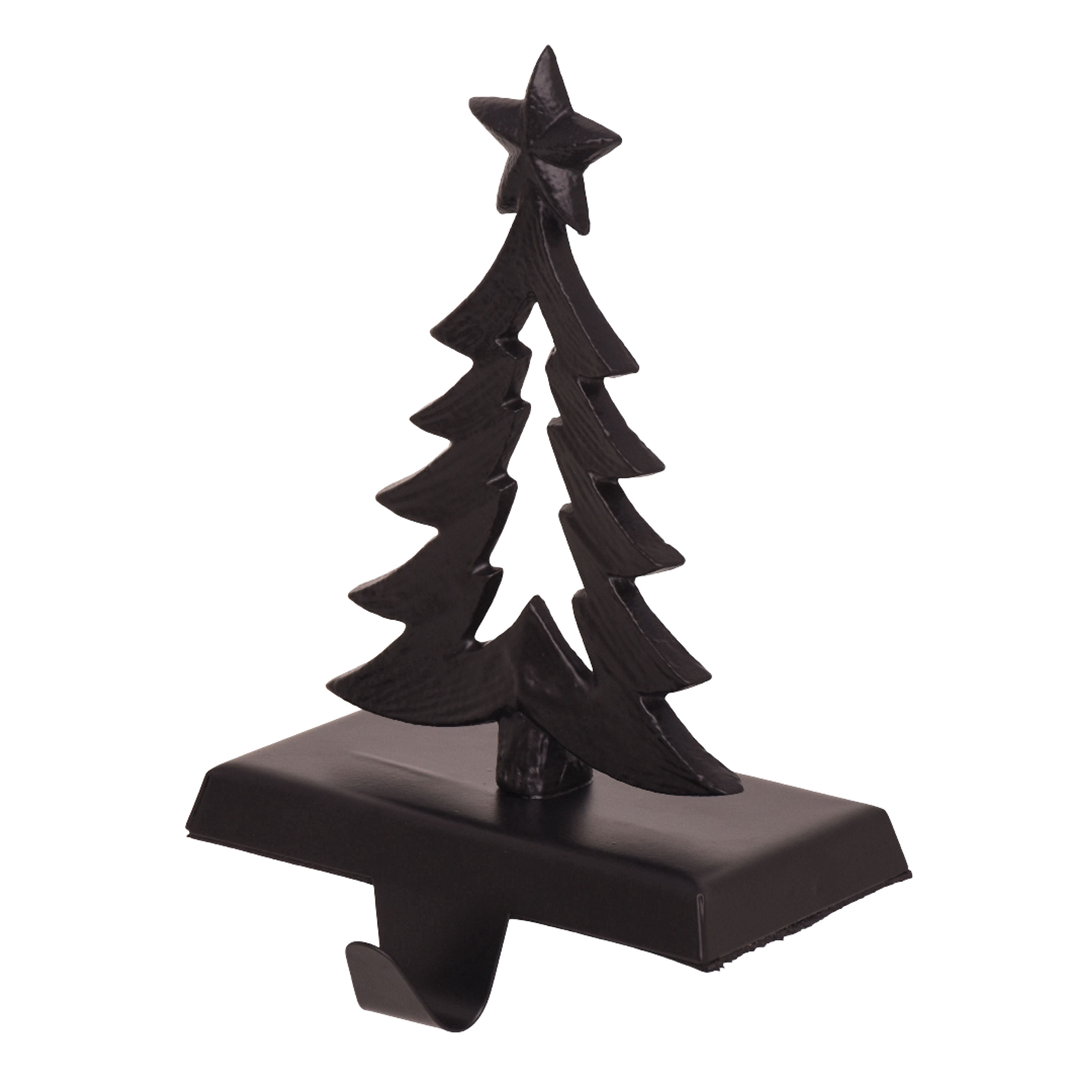 Aluminum Tree Christmas Stocking Holder, Black, 7.8", by Holiday Time