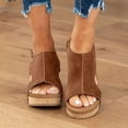 thumbnail image 4 of Wedge Sandals for Women Dressy Summer, 2026 Open Toe Espadrilles Platform Ankle Strap Sandals Casual Boho Walking Strappy Slip on Sandals, 4 of 4