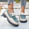 thumbnail image 2 of Womens Shoes,Casual Shoes Low Top Lace Up Two Tone Color Design Comfortable Daily Walking Footwear Lightweight Sneakers for All Day,Shoes for Women,Green,7, 2 of 9