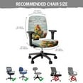 thumbnail image 6 of SCRAWLGOD Removable Office Chair Slipcover Stretch Protective Swivel Chair Cover Soft Stain Resistant Computer Desk Chair Seat Covers, Set of 2, Cardinal Sunflowers Wood Grain, 6 of 7
