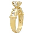 thumbnail image 2 of Gold Plated Round CZ Solitaire Ring w/Channel Set Round CZs, Size 4, 2 of 7