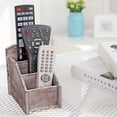 thumbnail image 3 of MyGift 3 Slot Rustic Wood Remote Control Storage Caddy, Torched Brown, 3 of 5
