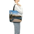 thumbnail image 2 of Ratiio Lighthouse Print Reusable Grocery Bag Shopping Bags with Zipper Shoulder Shopping Handle Bag Suitable for Outdoor Convenient Daily Bag, 2 of 8
