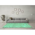 thumbnail image 3 of Ahgly Company Indoor Rectangle Abstract Turquoise Blue Modern Area Rugs, 2' x 4', 3 of 4