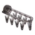 thumbnail image 3 of Colgador de secado plegable para ropa, colgador de secado por goteo de montaje en pared portátil con 9 Clips para sujetadores, calcetines, bufanda, , gris perfecl percha de viaje plegable, 3 of 8