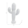 thumbnail image 4 of Contemporary Wooden Cactus Figurine for Home Decor - Modern Sculpture for Bathroom, Office, and Living Room Decor - Artful Ornaments for Shelf and Coffee Table Display - 18", White & Brown, 4 of 13