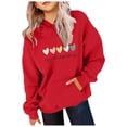 thumbnail image 2 of PMVFHDE Chandails en Molleton à Col Rond Fille Graphique Enfants Filles Chemise de Sport Garçon Fille Décontractée à Capuche Chandail avec Poche Adapté pour Ados Filles Garçons Rouge, 3-4 Ans, 2 of 3