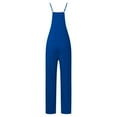 thumbnail image 5 of Womens Jumpers and Rompers Solid Color Casual Pocket Strap Jumpsuit Pantsuits Bodysuit, 5 of 5
