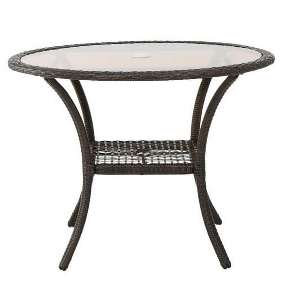 Small balcony coffee table, rattan storage table, simple outdoor glass table