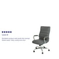 thumbnail image 5 of Emma + Oliver High Back Gray LeatherSoft Executive Swivel Office Chair with Chrome Frame/Arms, 5 of 14