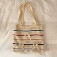 thumbnail image 4 of Bolso de hombro de punto para mujer bolso de mano lindo con rayas coloridas bolso de playa bolso Hobo, 4 of 9