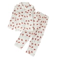 thumbnail image 1 of Akiihool Pyjama pour Enfants Filles Fille et Femmes Coton Manches Courtes et Pantalon Long Ensemble de Pyjama, 2 Pcs (Rouge Brique, 9-10 Ans), 1 of 3