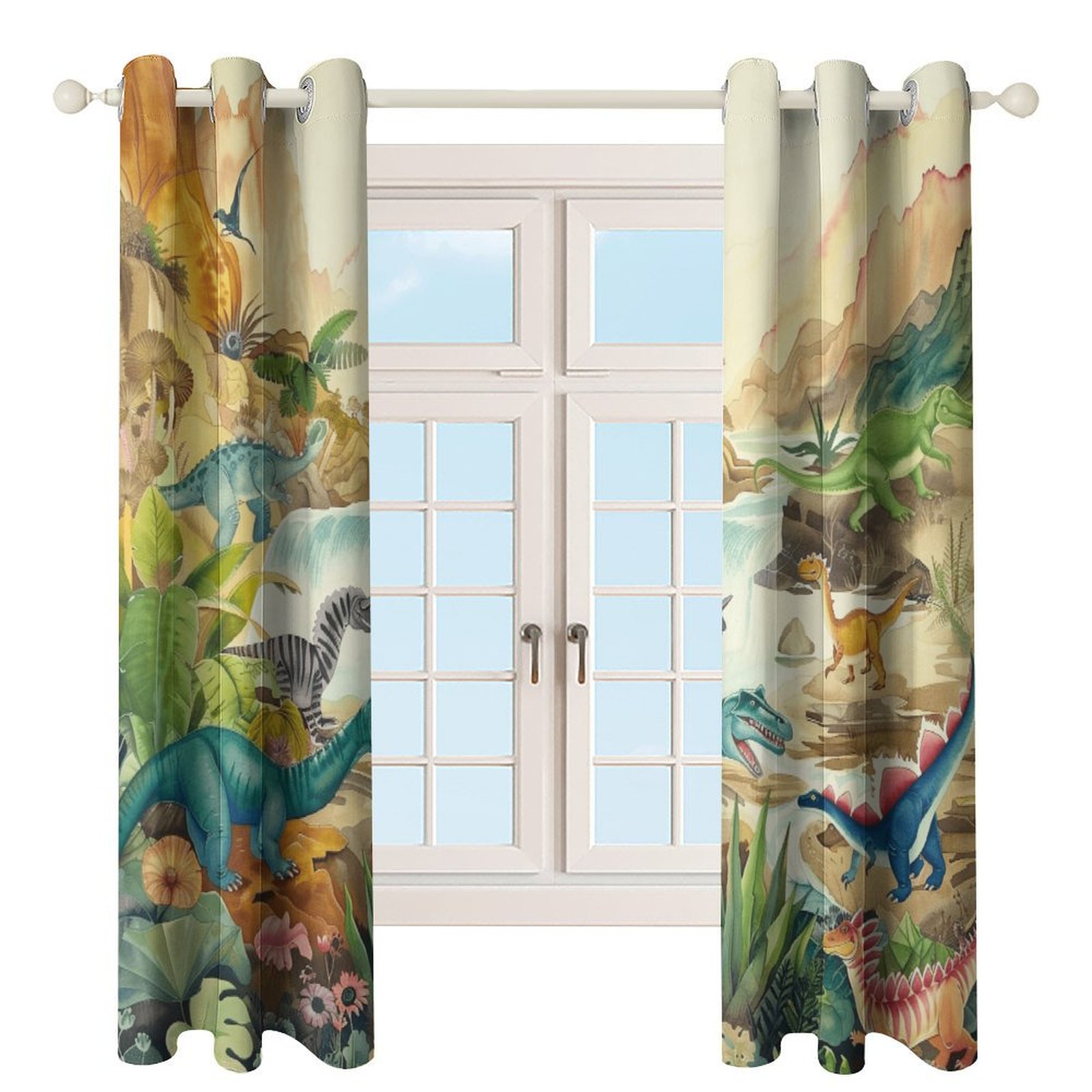Jurassic Dinosaur Blackout Curtains for Bedroom Curtains Insulated Room Darkening Window Drapes for Living Room