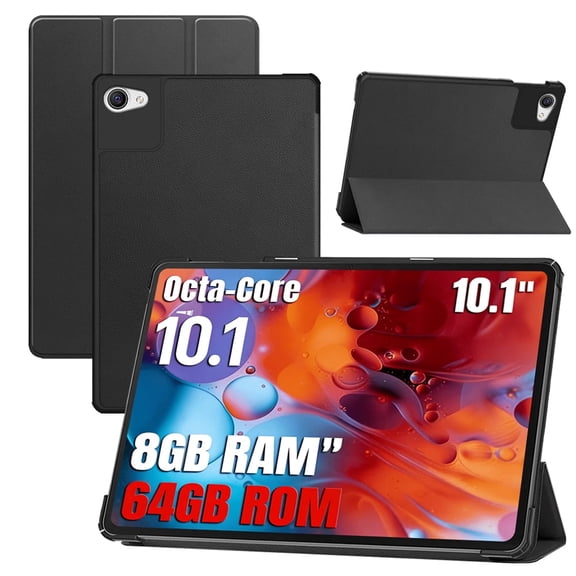 【RUIXH】For AE EZO C10 / C10BK 10.1Inch protective case AEE ZO Android 14 Tablet Case PU Material Scratch-resistant Tri-fold Stand Function Magnetic Thin light and portable Tri-fold