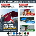 thumbnail image 3 of Knox B32-T32D 6 ft. x 46 x 67-72 in. 3-Bow Boat Bimini Top - 900D Marine Canvas - Burgundy, 3 of 7