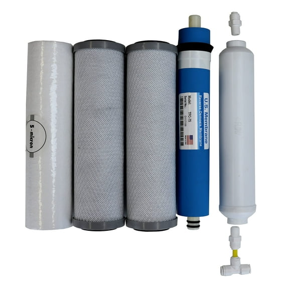 Compatible APEC Ultimate Complete 5 stage high capacity filter set for model ROES-75 RO Reverse Osmosis systems FILTER-MAX-ES75, 100% compatible + instructions and free tech support, provided by Alton