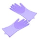 thumbnail image 2 of Billuyoard 1 par de guantes para lavar platos con estropajo, tazones para platos, limpieza de alimentos, limpieza, manoplas resistentes al calor, Mostrada Púrpura Billuyoard HA060614-03, 2 of 6