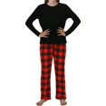 thumbnail image 2 of LANBAOSI Boys Girls Pajamas Set, Kids PJs Set Fleece Long Sleeve Pjs Top and Plaid Pants From 7Y to 13Y, 2 of 6