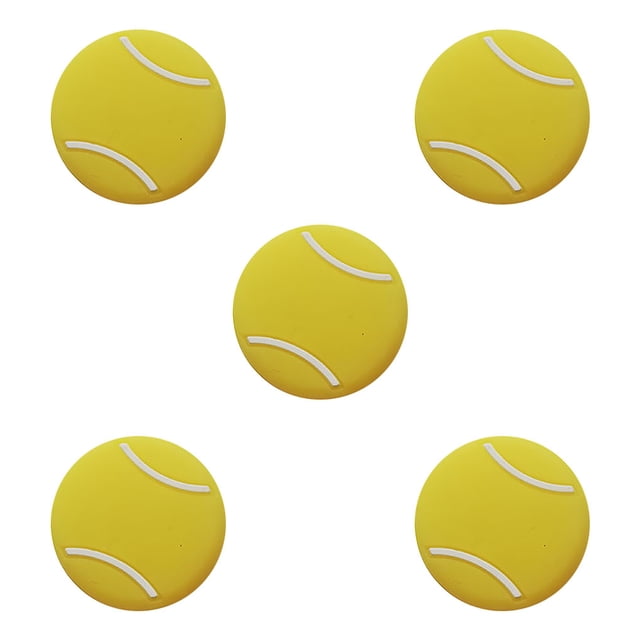 tamizeot 5 Pieces Tennis Racquets Shock Absorber Dampeners Shock-absorption Dampers Colorful Buffers Silicone for Players Yellow 1Set