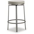 thumbnail image 3 of Maklaine 26" Swivel Fabric Counter Stools in Gray (Set of 2), 3 of 10