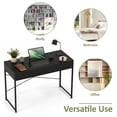 thumbnail image 6 of 44" Industrial Computer Desk with 2-Drawer, Study Writing Desk with Steel Frame for Home Office,Black, 6 of 9