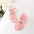 thumbnail image 3 of Relanfenk Children Kids Baby Shoes Summer Toddler Girls Bowknot Pearl Princess Thong Sandals Shoes, 3 of 5