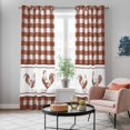 thumbnail image 4 of Farmhouse Orange Plaid Kitchen Curtains Window Panels, Vintage Country Cock Checkered Insulated Window Treatment Curtain, Grommet Curtains for Bedroom/Living Room/Bathroom, 2 Piece 42"Wx84"L, 4 of 8