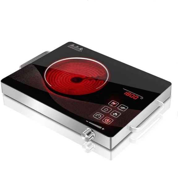 Single Burner Electric Hob 1800W Countertop Hot Plate, Infrared Cooker for Cooking Portable Stove, Compact Hotplate Temperature Adjustable, Touch & Knob Control
