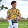 thumbnail image 3 of Sikiie Sunflowers Vintage Print Men's Short-sleeved POLO Shirts, Button-down Shirts and T-shirts are Suitable for Vacation, Leisure and Business-XX-Large, 3 of 6