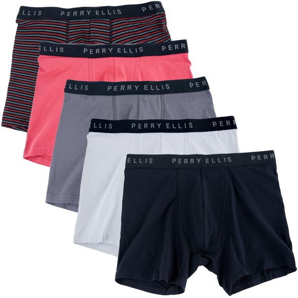 Calzoncillos tipo bóxer Perry Ellis de algodón elástico para hombre, paquete de 5