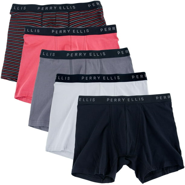 Calzoncillos tipo bóxer Perry Ellis de algodón elástico para hombre, paquete de 5
