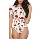 thumbnail image 1 of Fotbe Red Mushroom Body de Mujer con Cuello Redondo y Mangas Cortas, Sin Mangas Ajustado, Suave, Cómodo y Básico-Large, 1 of 7