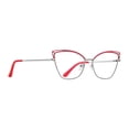 thumbnail image 2 of Gafas de Bloqueo de Luz Azul Luz Azul Marco de Diseñador de Moda Tensión Ocular Glare Gafas TV Teléfono Gafas de Lectura rojo plata Baoblaze anteojos de mujer, 2 of 7