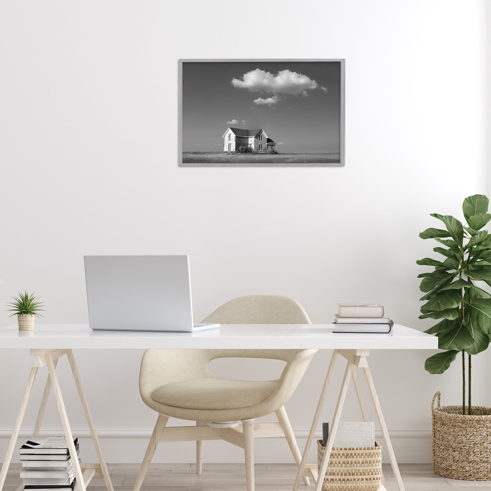 Stupell Industries Solitary Erstwhile Cottage Gray Framed Giclee Art, design by Steve Toole