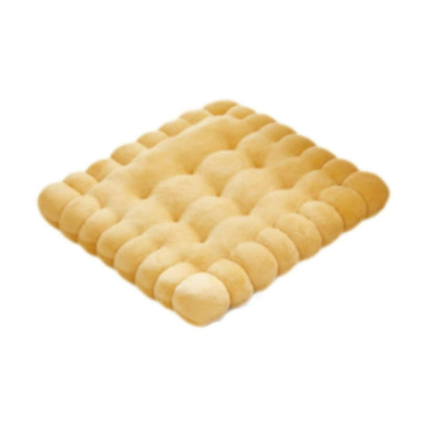 Cojín cuadrado para silla con forma de galleta, cómodo y decorativo. amarillo