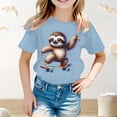 thumbnail image 2 of T-shirts pour Filles Imprimés Manches Courtes Col Rond Vêtements d'Été Mignons pour Petites Filles 10-11 Ans, 2 of 4