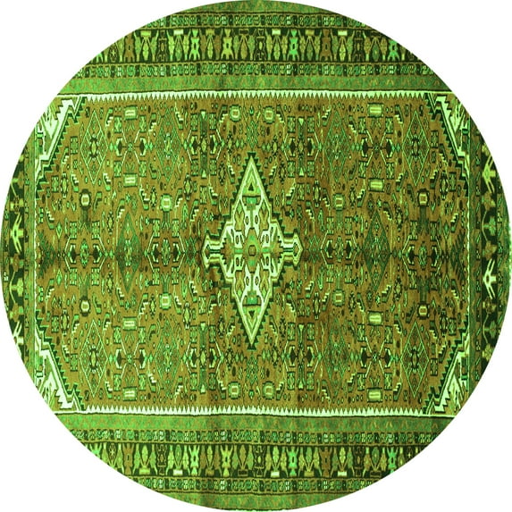 Ahgly Company Indoor Round Persian Green Traditional Area Rugs, 6' Round