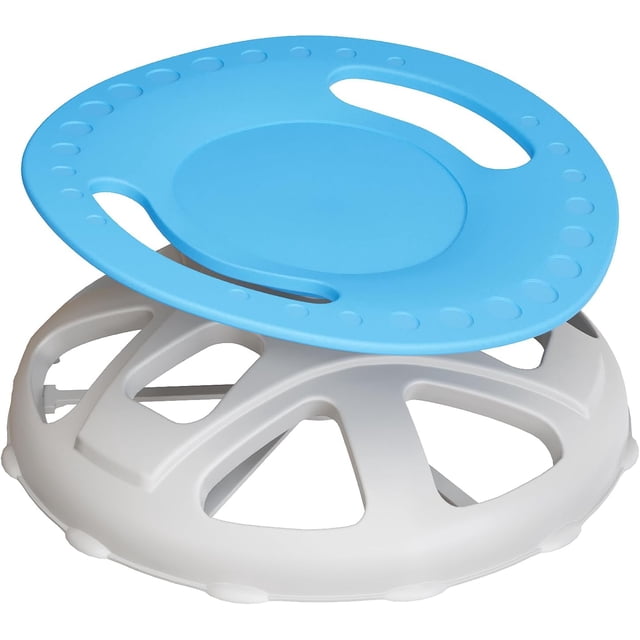Ourlova Round Swivel Chair with Armrests, Rotating Plastic Desk Chair, Blue