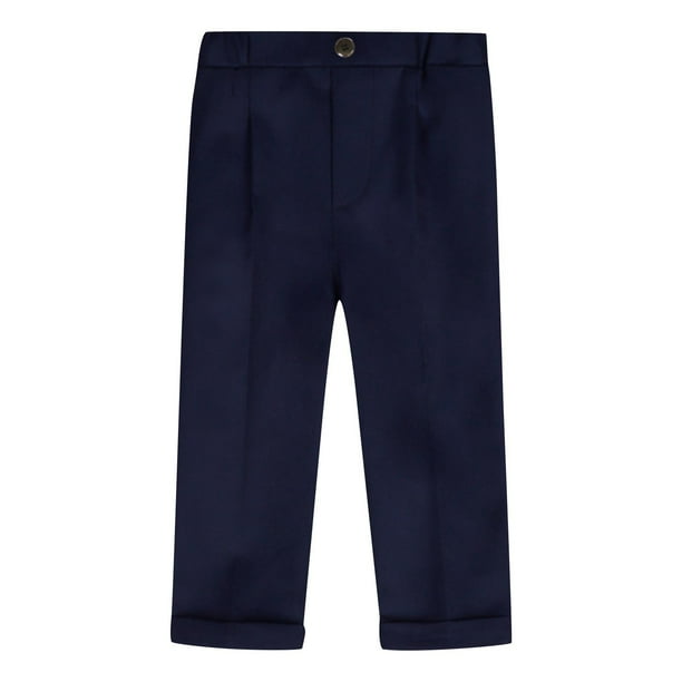 Odeerbi 6M-10Y Niños Niñas Traje Formal Pantalones Vestido Pantalones Uniformes Pantalones Color Sólido Lindo Casual Pantalones Uniformes Escolares