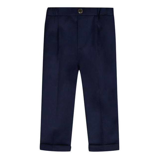 Timegard Toddler Baby Clothes Boy Formal Pants Button Comfy Casual Children Suit Pants Solid Color