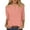 Pink, variant on ShomPort Women's T-Shirt 3/4 Sleeve Round Neck Button Tunic Tops Trendy Comfy Pullover Tops