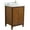 Walnut, variant on MCM 25" Single Round Sink Vanity with White Marble Stone in Walnut