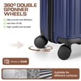 thumbnail image 5 of HOTEEL 20/24/28in Luggage Sets 5 Piece, PC Hardshell Suitcase with Spinner Wheels TSA Lock, Lightweight Travel Carry on Luggages with Luggage Bag&Toiletry Bag for Women and Men, Blue, 5 of 9