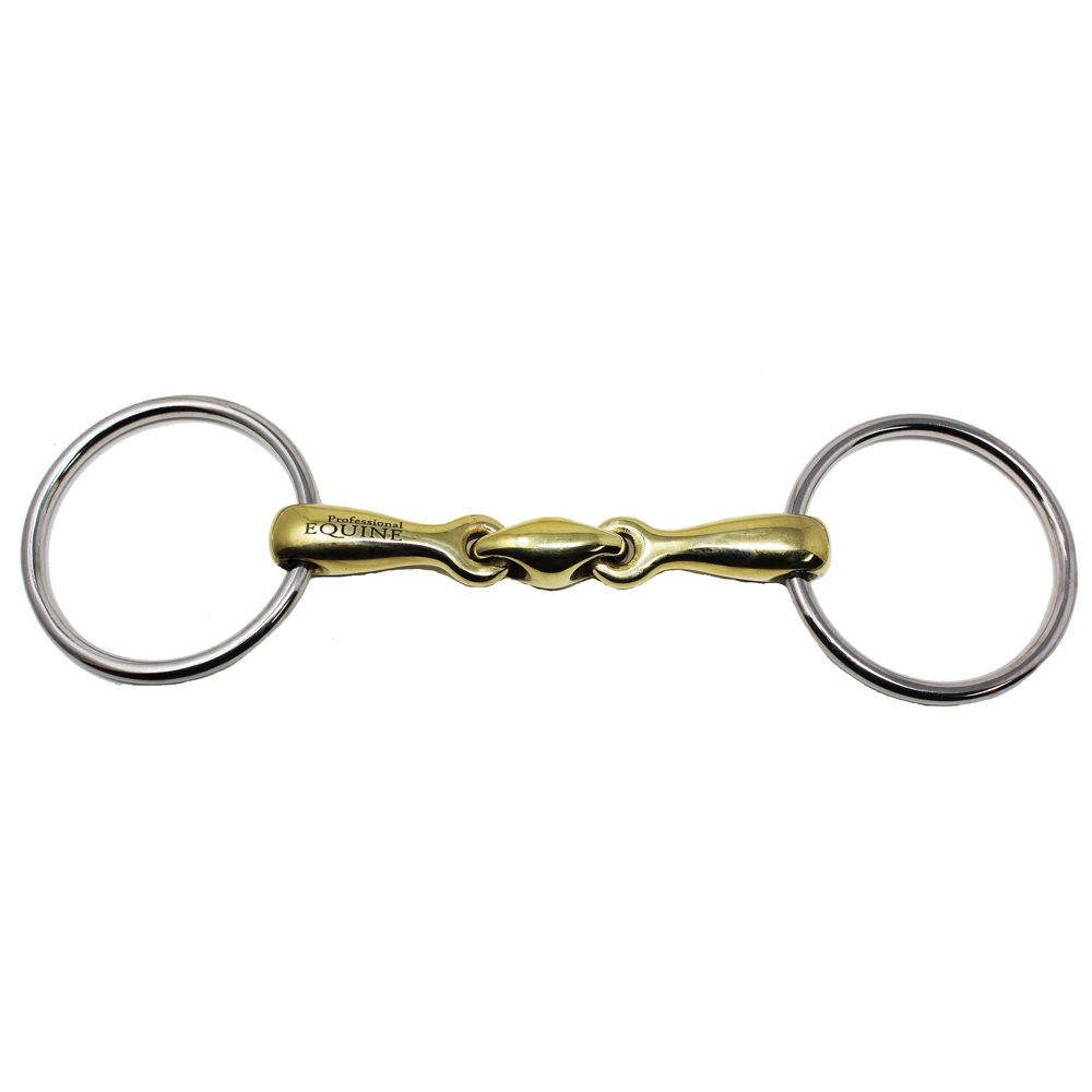 SS Copper Loose Ring Dog Bone Snaffle Horse Bit 5" Mouth Equine Tack