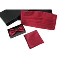 thumbnail image 3 of Bangcool Men Tuxedo Accessories Fashion 3PCS Solid Color Pocket Square Bow Tie Cummerbund, 3 of 10