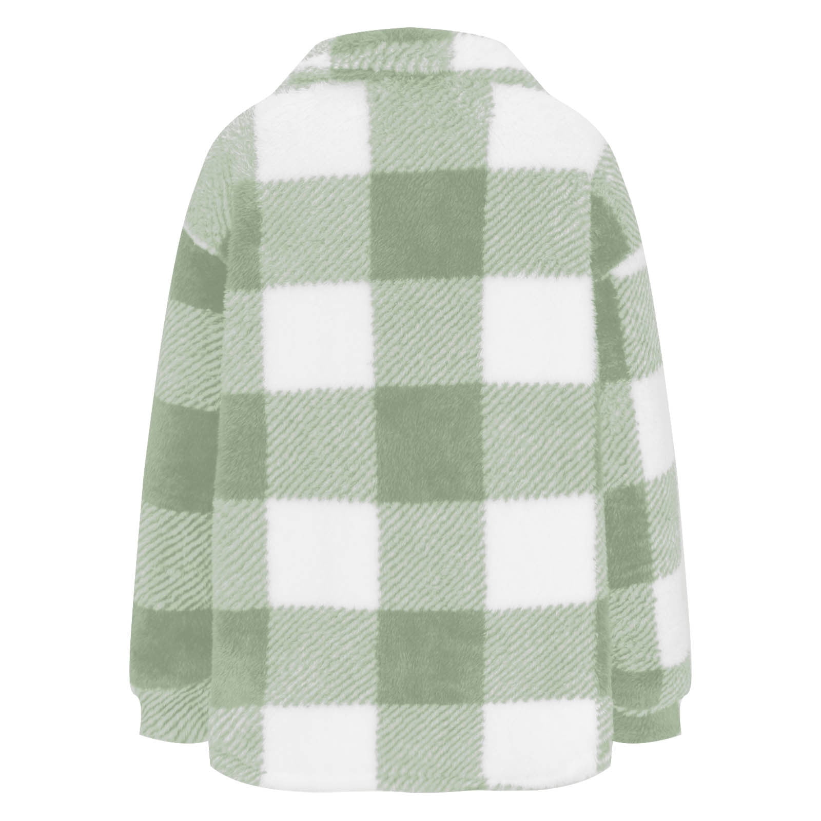 Womens Plus Size Fleece Coats S-5X Casual Button-Down Collared Shackets Jackets Ladies Trendy Long Sleeve Plaid Printed Warm Outerwear Coat