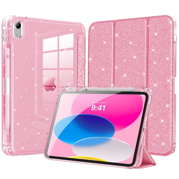 Funda Brillante MoKo para iPad (A16) 11ª/10ª Generación 2025/2022, Rosa Brillante